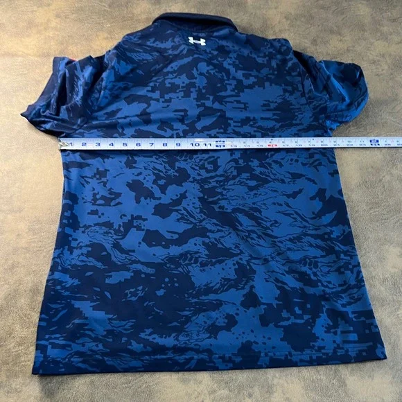 Under Armour Polo Shirt Mens Medium Blue Freedom Digital Camo 1372721-408 - Picture 6 of 8